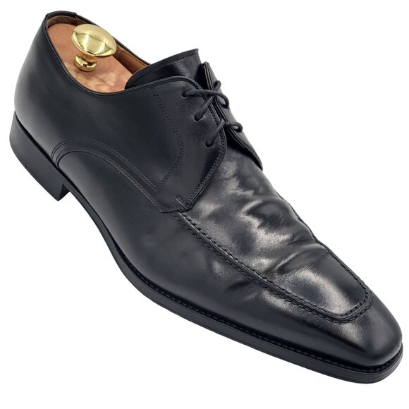 Magnanni Spain Men's size 10M Black Leather Dress Shoes Square-toe Derby Oxfords - Picture 12 of 12